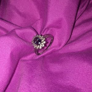 *New Lower Price* Cubic Zirconium and Caribbean Topaz Sunburst Ring